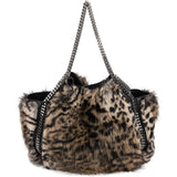 Stella McCartney Faux Fur Falabella 2 Way Shopper Tote Shoulder Bag