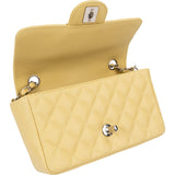 Chanel Quilted Caviar Leather Palladium Mini Rectangular Single Flap Crossbody Bag