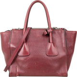 Prada Glace Calf Leather Twin Pocket Shopper Handbag