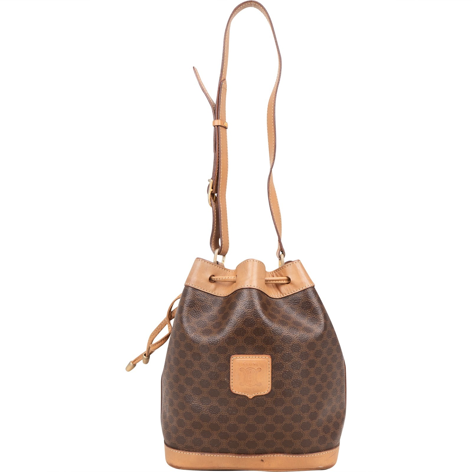 Celine Macadam Drawstring Bucket Shoulder Bag - vintageandkickz
