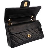 Chanel Quilted Lambskin 24K Gold Small Double Flap Shoulder Bag