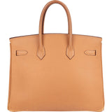 Hermès Natural Courchevel Leather Birkin 35 Handbag