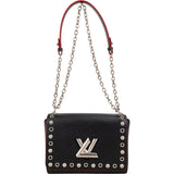 Louis Vuitton Noir Epi Leather Studded Twist MM Crossbody Bag
