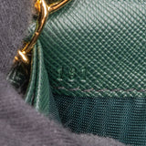 Prada Green Saffiano Leather Wallet On Chain Crossbody Bag
