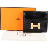 Hermès Crocodile Leather Constance Compact Wallet