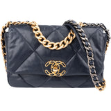 Chanel 19 Quilted Navy Lambskin Single Flap Crossbody Bag