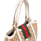 Gucci Monogram GG Canvas Jolicoeur Web Tote Handbag