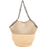 Stella McCartney Shaggy Deer Raffia Falabella Tote Basket Shoulder Bag