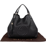 Gucci Black Grained Leather Soho Handbag