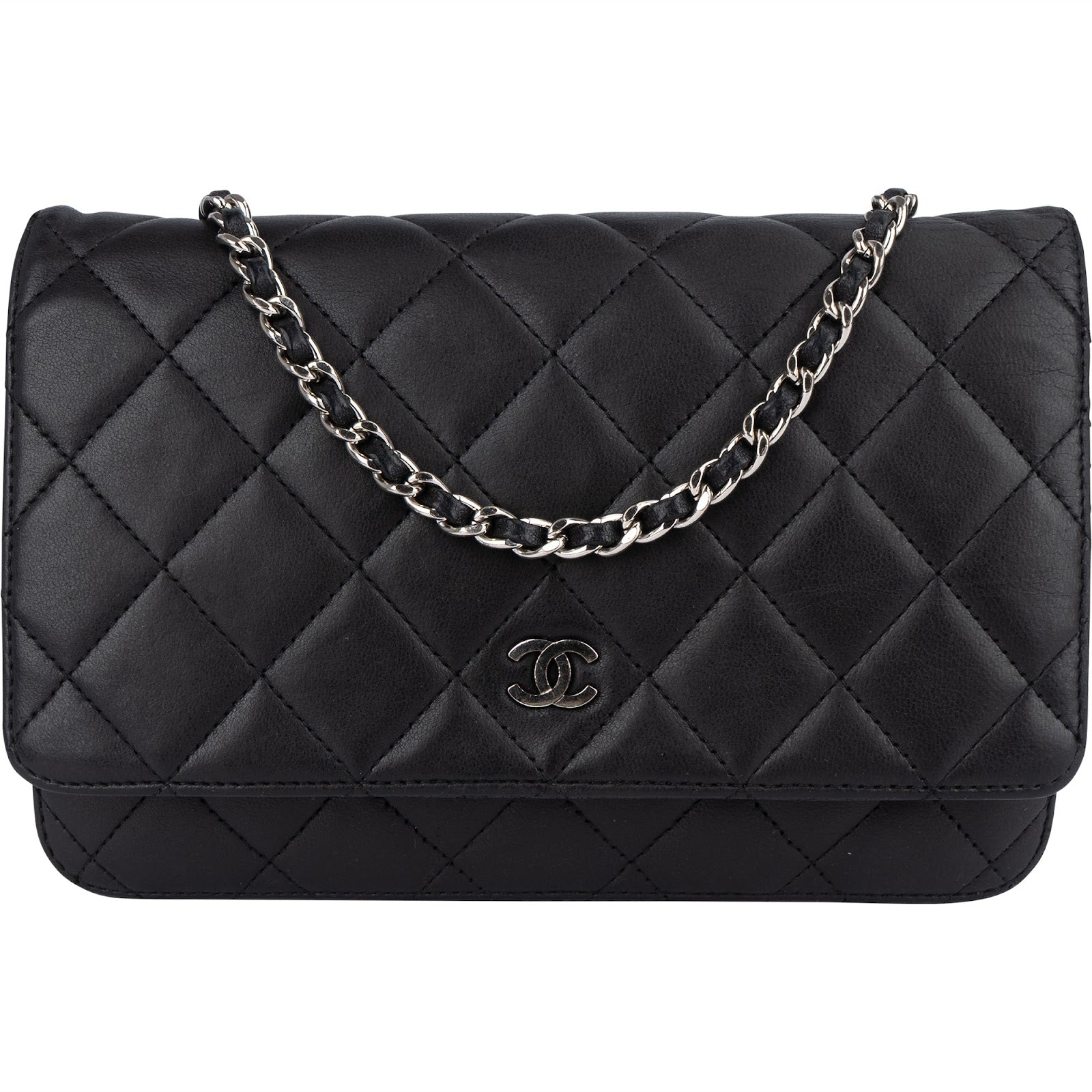 Chanel Quilted Lambskin Wallet On Chain Crossbody Bag - vintageandkickz