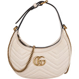 Gucci Quilted Leather GG Marmont Half-Moon Mini Shoulder Bag
