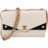 Chanel Stitching Chevron Leather Double Flap Crossbody Bag
