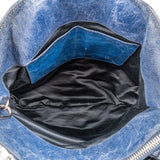Miu Miu Bluelette Vitello Shine Leather Tote Handbag