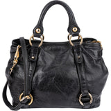 Miu Miu Vitello Lux Leather Ring Tote Handbag
