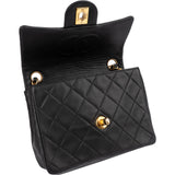 Chanel Quilted Lambskin 24K Gold Mini Square Single Flap Crossbody Bag