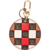 Louis Vuitton Monogram Canvas Crafty Checked Round Key Holder Bag Charm M68657