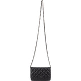 Chanel Quilted Lambskin Palladium Wallet On Chain Crossbody Bag
