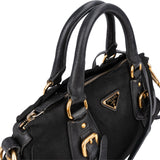 Prada Tessuto Leather Bauletto Triangle Handbag