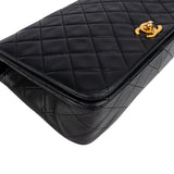 Chanel Quilted Lambskin 24K Gold Single Flap Crossbody Bag