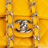 Chanel Quilted Lambskin Palladium Mini Rectangular Single Flap Crossbody Bag