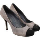 Chanel Suede Cap Toe CC Pumps (38)