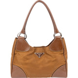 Prada Tessuto Leather Trim Hobo Shoulder Bag