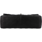 Chanel Quilted Lambskin Palladium Jumbo Double Flap Crossbody Bag