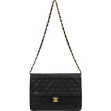Chanel Quilted Lambskin 24K Gold Single Flap Shoulder Bag