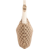 Gucci Monogram GG Canvas Perforated Leather Large Crescent Shoulder Bag