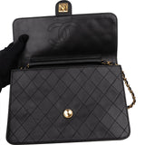Chanel Quilted Lambskin 24K Gold Single Flap Shoulder Bag