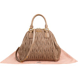 Miu Miu Matelassé Nappa Leather Bowler Hobo Handbag
