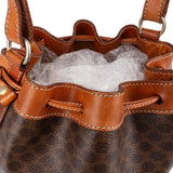 Celine Monogram Macadam Canvas Drawstring Bucket Crossbody Bag