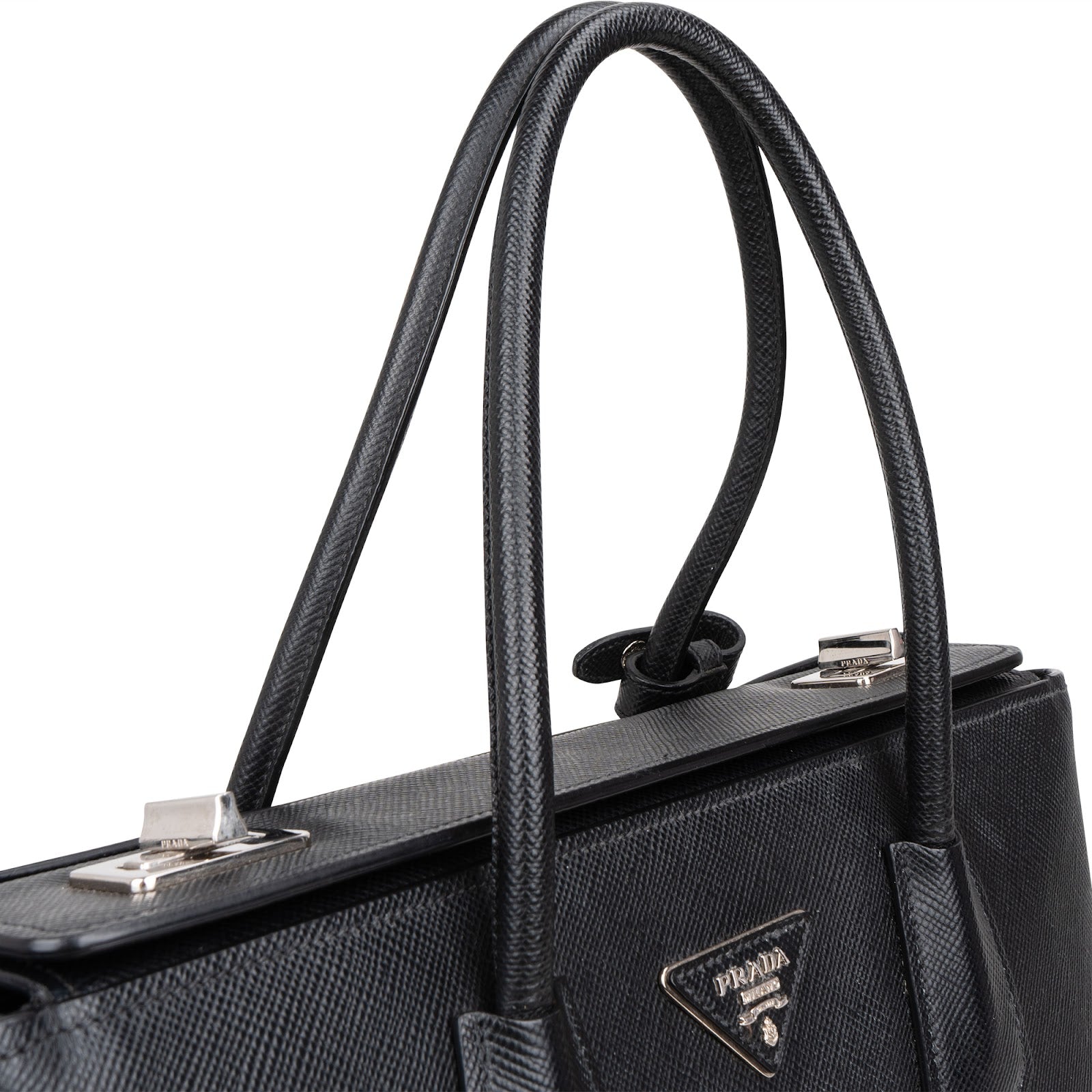 B04 Prada Black Saffiano Leather Lux Galleria Handbag xx - vintageandkickz