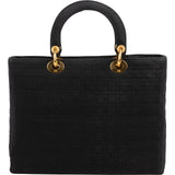 Christian Dior Cotton Cannage Medium Lady Dior Handbag