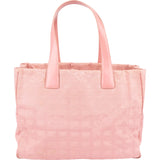 Chanel Pink Nylon Monogram New Travel Line Tote MM Shoulder Bag