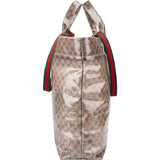 Gucci Monogram GG Vinyl Web See-Through Large Tote Travel Shoulder Handbag
