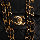 Chanel Quilted Lambskin Medium 24K Gold Double Flap Shoulder Bag