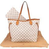 Louis Vuitton Monogram Damier Azur Neverfull MM Shoulder Bag - vintageandkickz