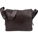 Bottega Veneta Browm Intrecciato Messenger Crossbody Bag