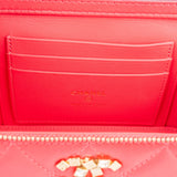 Chanel Quilted Lambskin Crystal Emblem CC Vanity Case Crossbody Bag