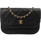 Chanel Quilted Lambskin 24K Gold Double Flap Shoulder Bag