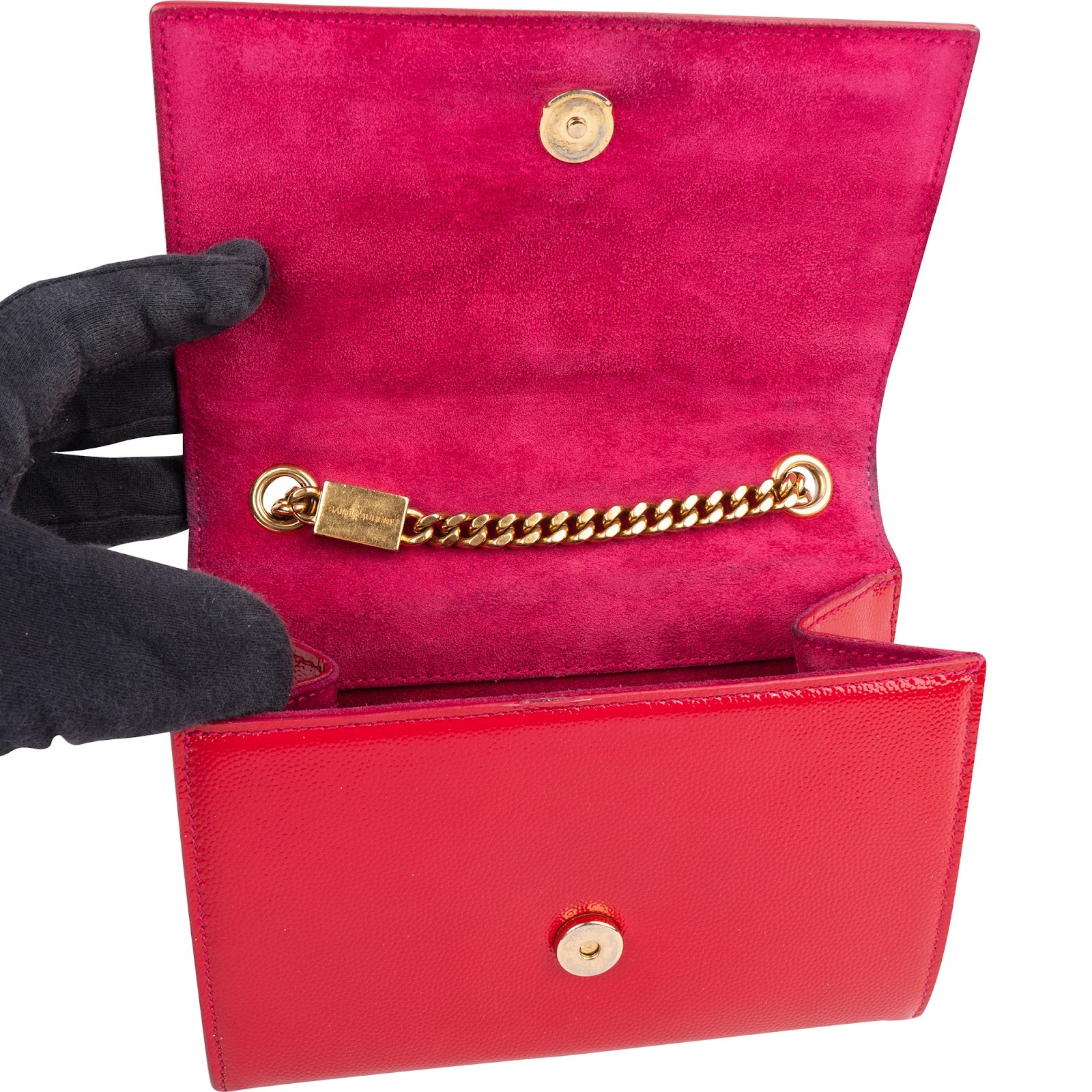 Saint Laurent Patent Leather Kate Chain Crossbody Bag xx maße - vintageandkickz