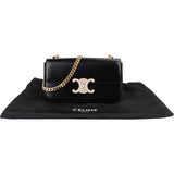 Celine Shiny Calfskin Crystal Claude Triomphe Shoulder Bag
