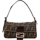 Fendi Monogram Zucca Baguette Shoulder Bag