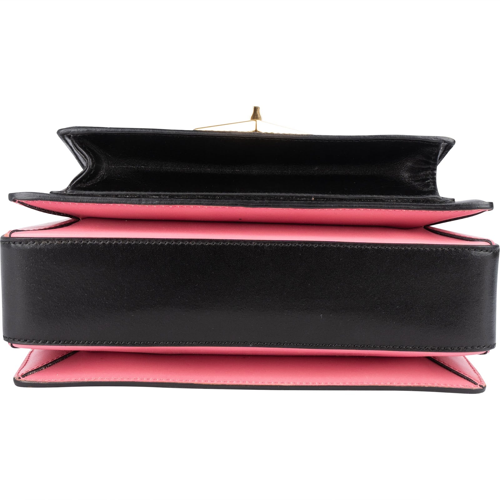 Prada Calfskin Leather Double Turnlock Handbag - vintageandkickz