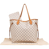 Louis Vuitton Monogram Damier Azur Canvas Neverfull MM Shoulder Bag