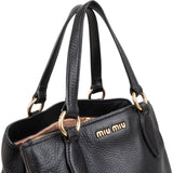 Miu Miu Grained Vitello Daino Leather Tote Handbag