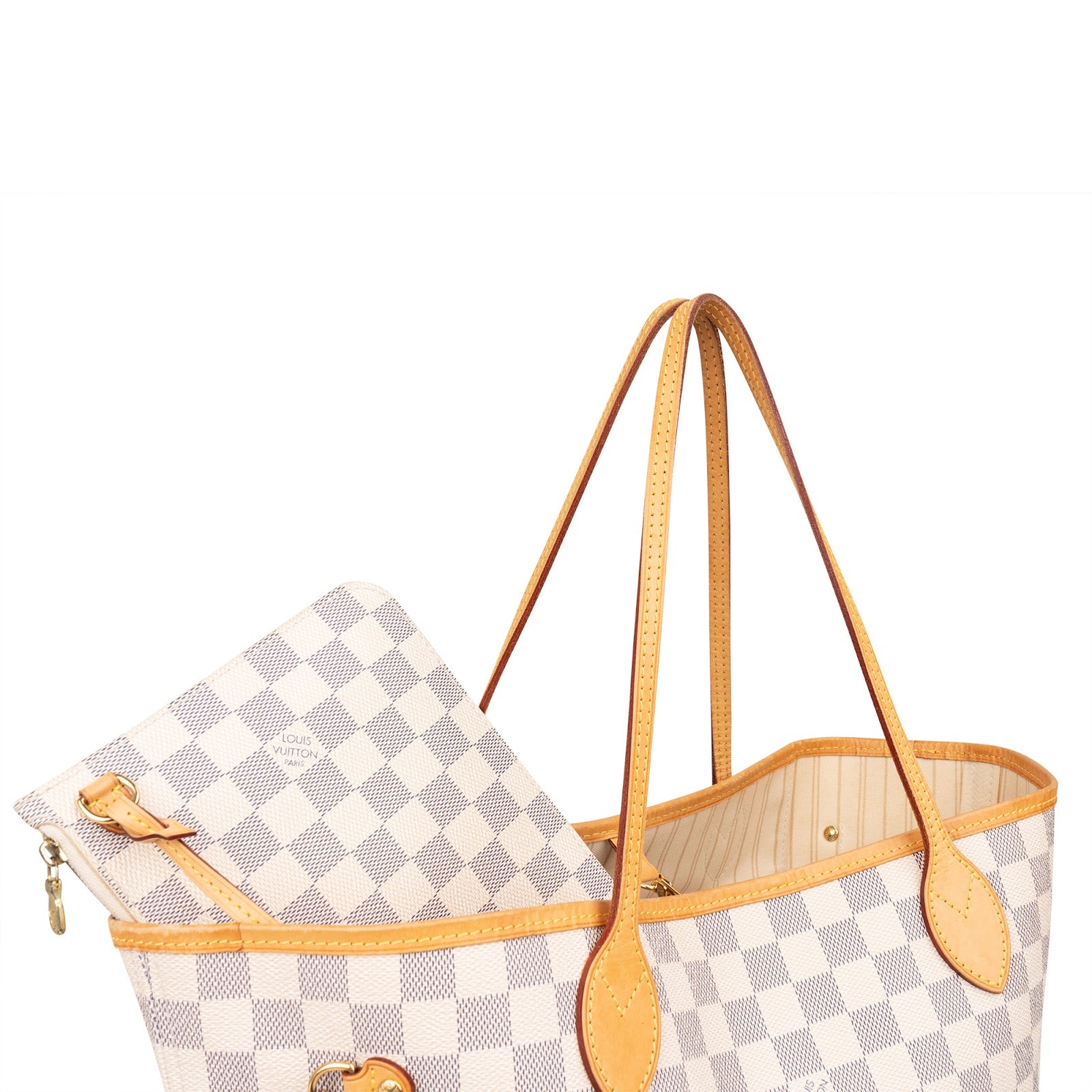 [🔄️B07 / F20] Louis Vuitton Monogram Damier Azur Canvas Neverfull MM Shoulder Bag - vintageandkickz