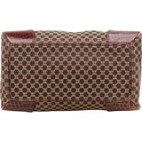Celine Macadam Monogram Canvas Croc Optic Bowler Handbag