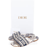 Christian Dior Multicolor Leather Toile de Jouy Dway Slide Sandals (36)